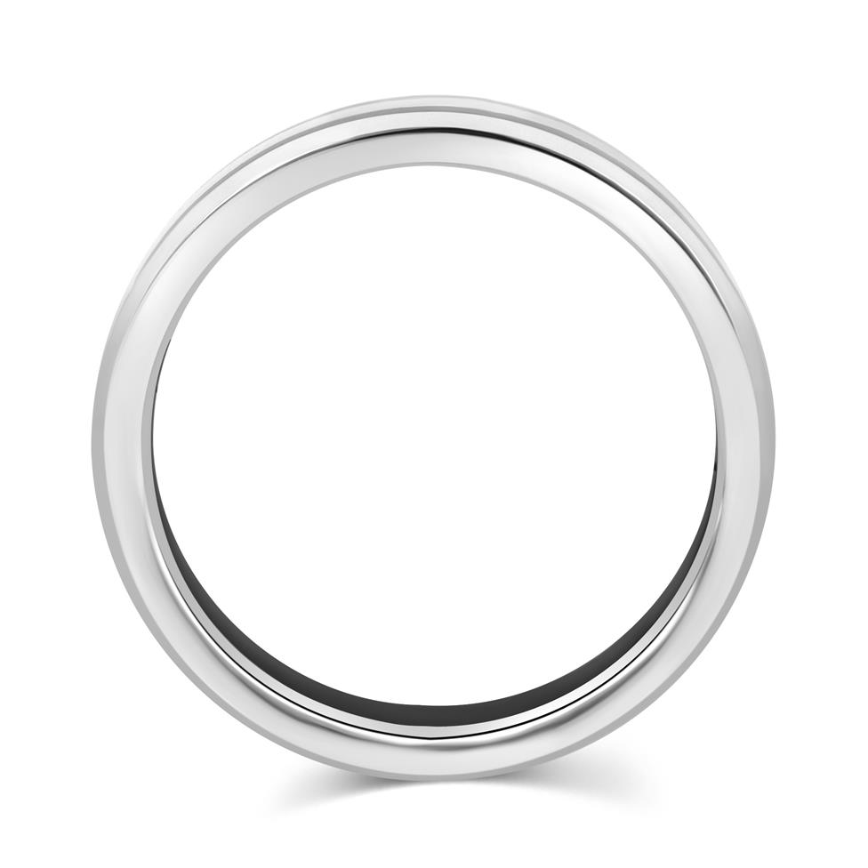 Black Zirconium and Platinum Lined Wedding Ring Thumbnail Image 2