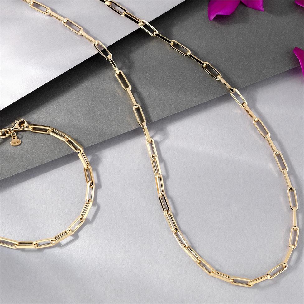 18ct Yellow Gold Paperlink Necklace 45cm Thumbnail Image 2