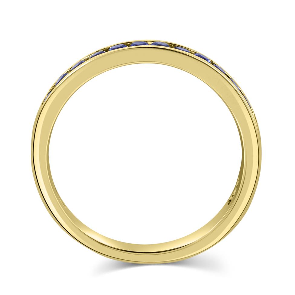 18ct Yellow Gold Sapphire Half Channel Eternity Ring   Thumbnail Image 2