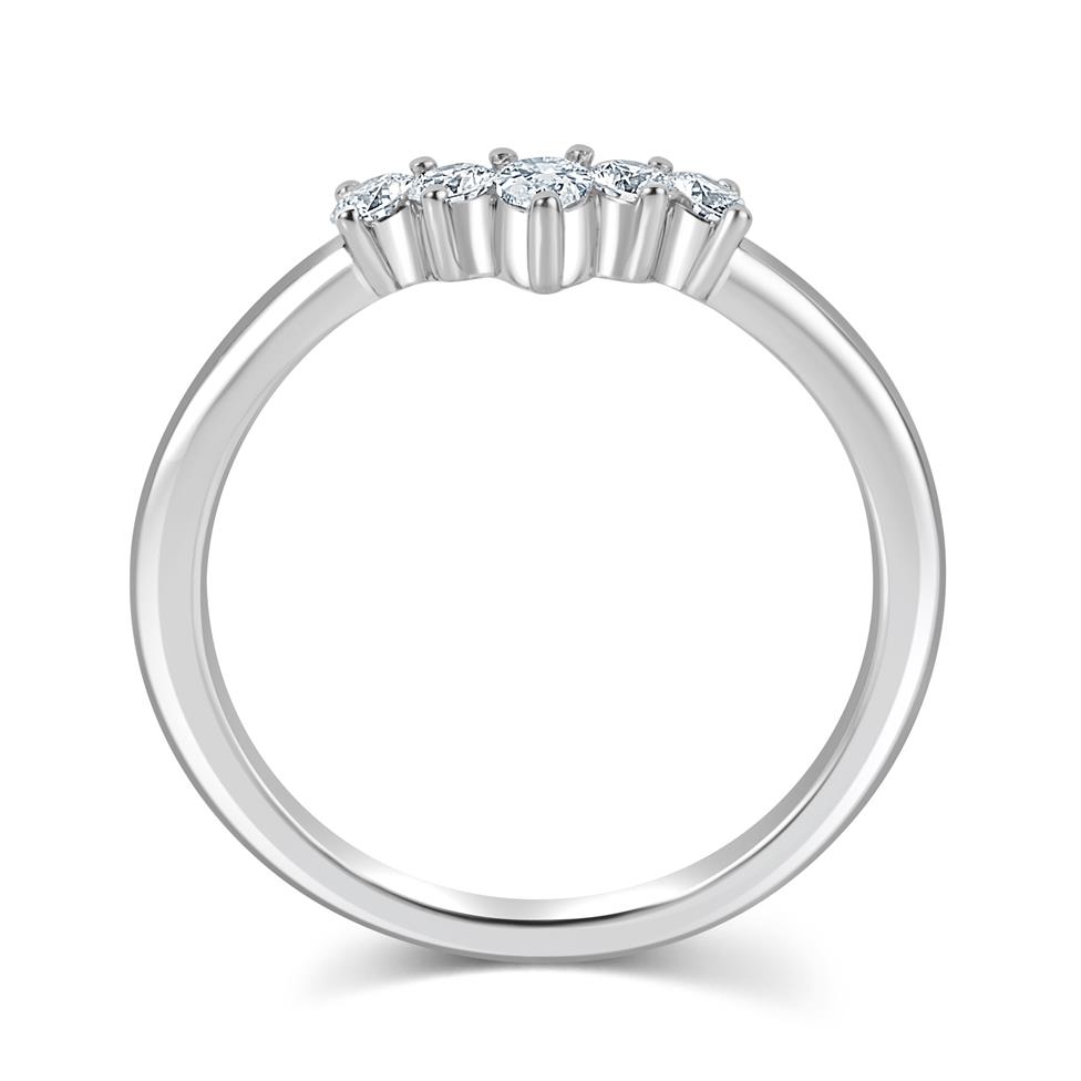 Platinum Pear Shape Diamond Shaped Wedding Ring Thumbnail Image 2