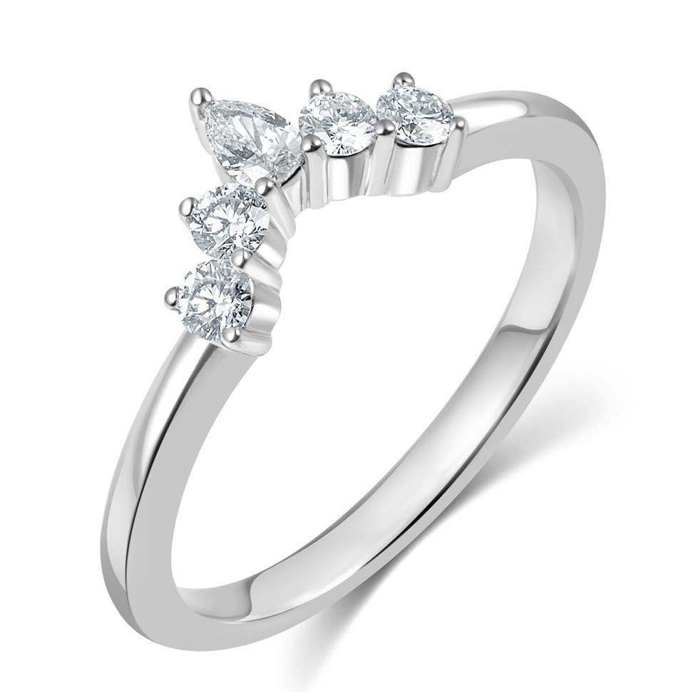 Platinum Pear Shape Diamond Shaped Wedding Ring Thumbnail Image 0