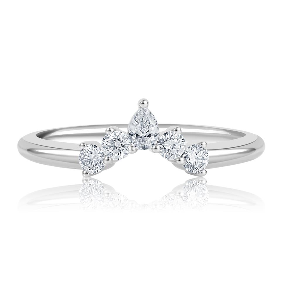 Platinum Pear Shape Diamond Shaped Wedding Ring Thumbnail Image 1