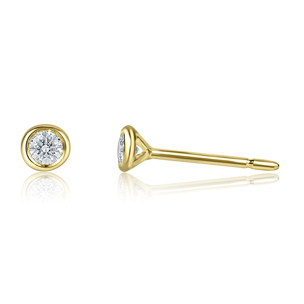 18ct Yellow Gold Diamond Solitaire Stud Earrings 0.16ct Thumbnail Image 0