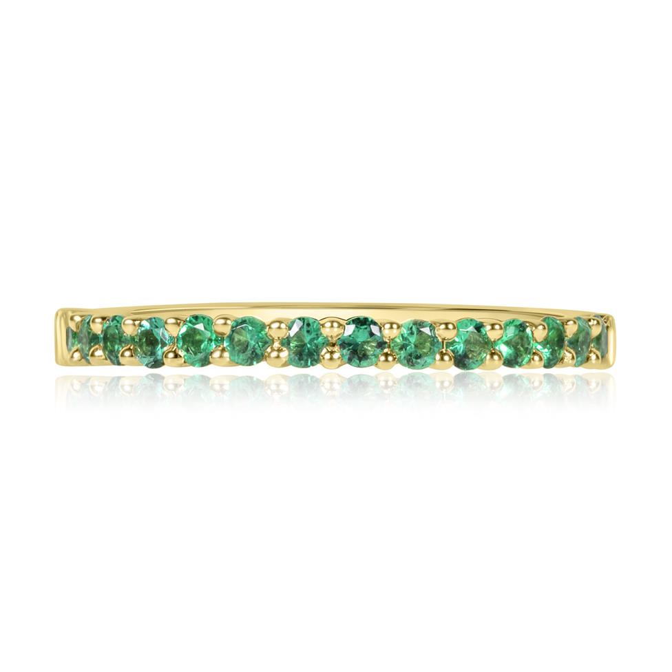 18ct Yellow Gold Emerald Claw Set Half Eternity Ring  Thumbnail Image 1
