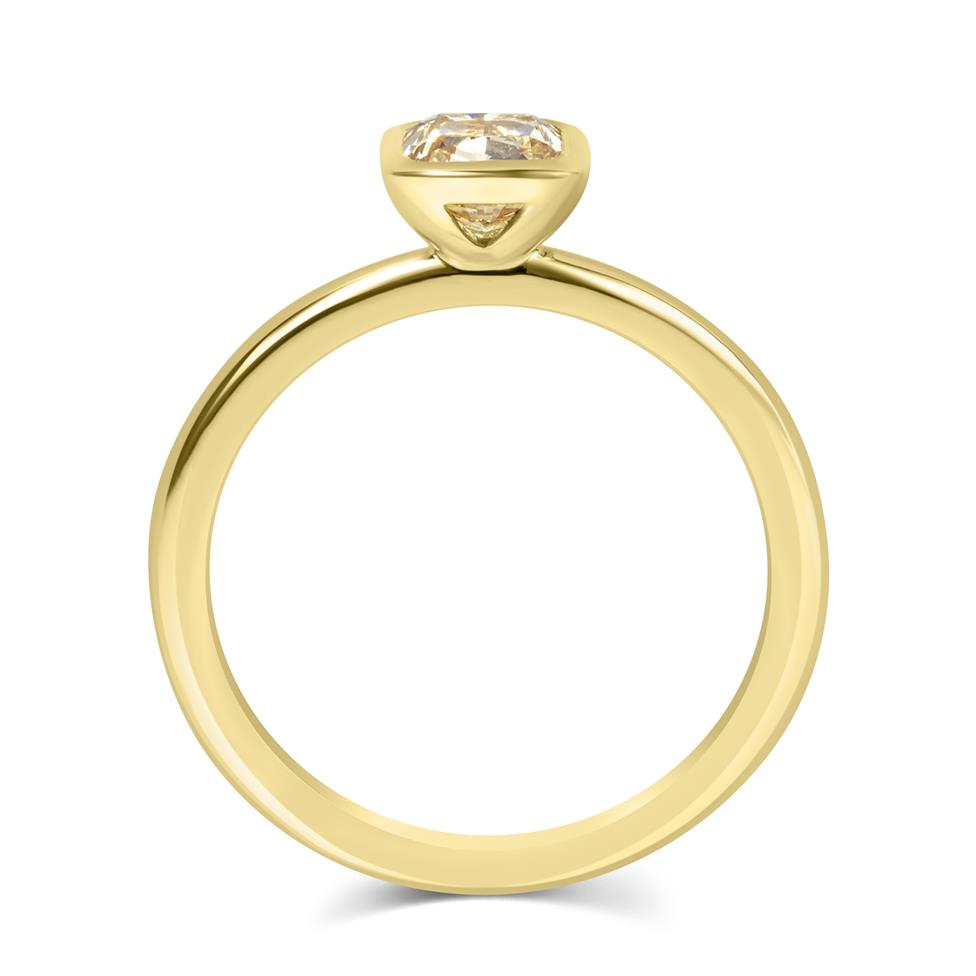 18ct Yellow Gold Yellow Cushion Diamond Engagement Ring Thumbnail Image 2