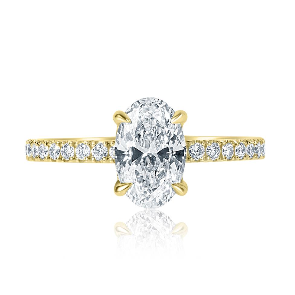 18ct Yellow Gold Oval Diamond Engagement Ring Thumbnail Image 2