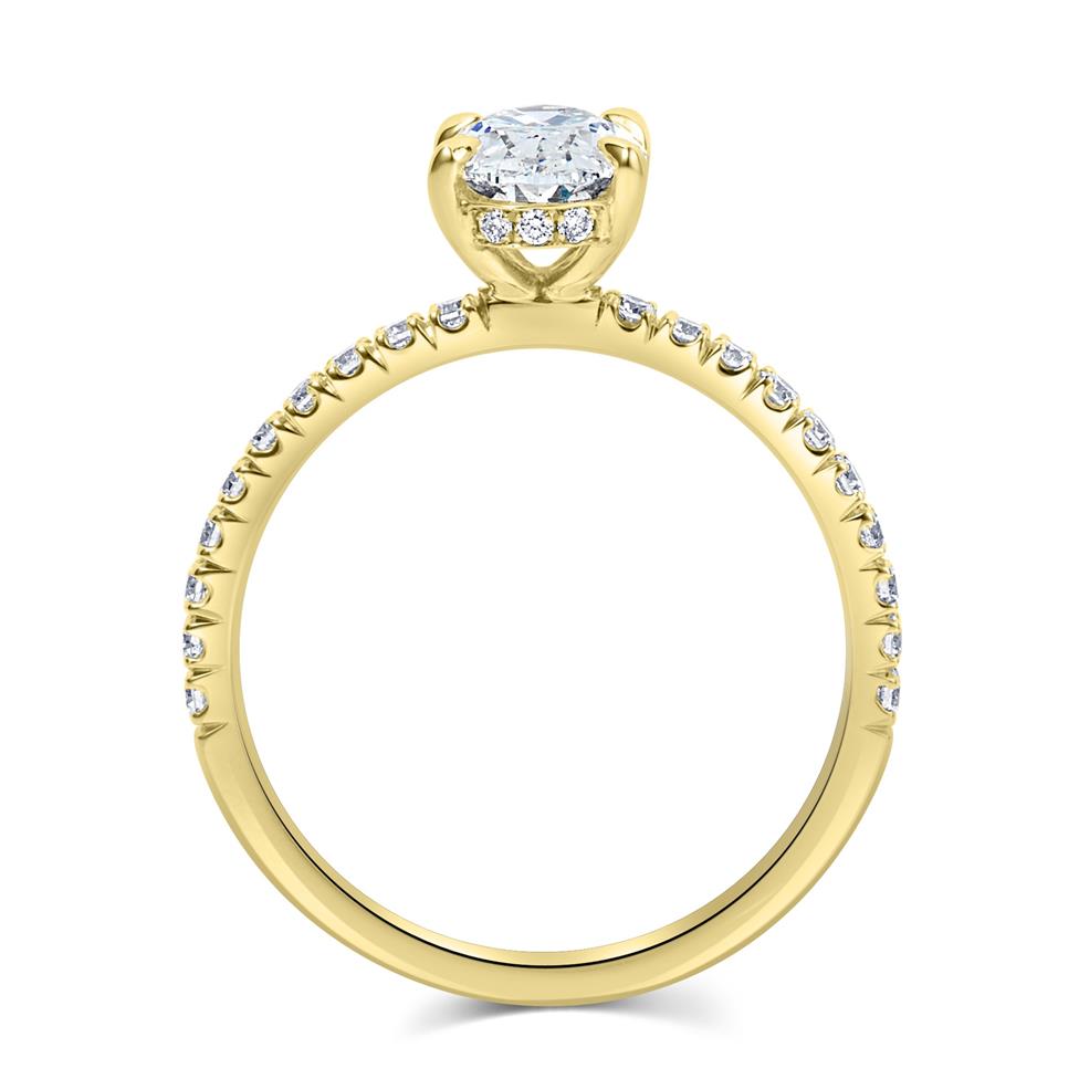18ct Yellow Gold Oval Diamond Engagement Ring Thumbnail Image 3