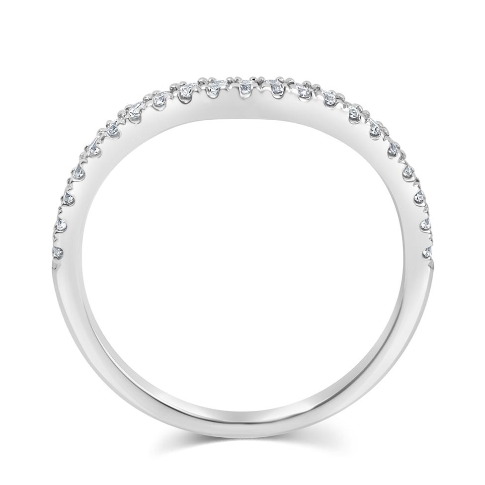 Platinum Wishbone Shaped Diamond Wedding Ring Thumbnail Image 2