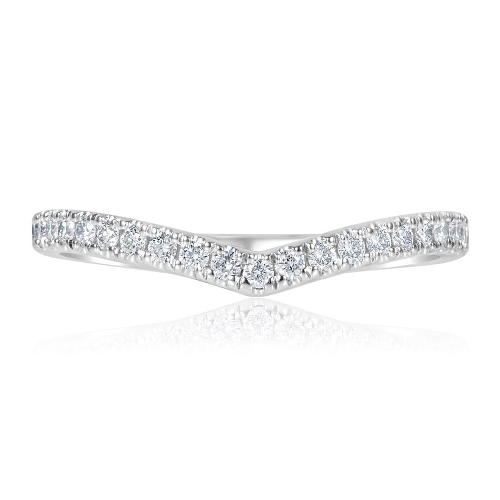 Platinum Wishbone Shaped Diamond Wedding Ring Thumbnail Image 1