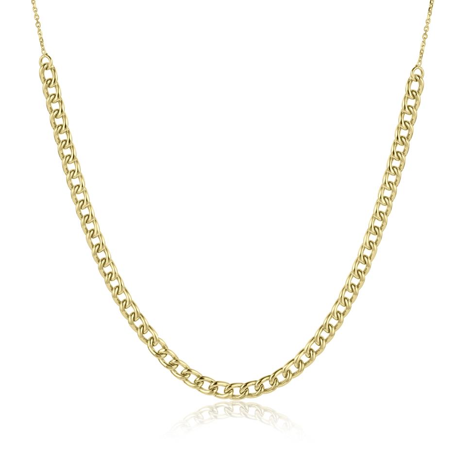 18ct Yellow Gold Curb Link Necklace Thumbnail Image 1
