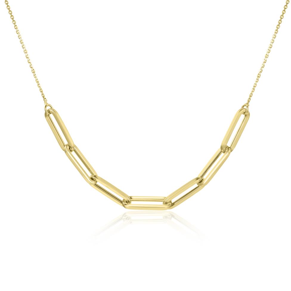 18ct Yellow Gold Paper link Necklace Thumbnail Image 2