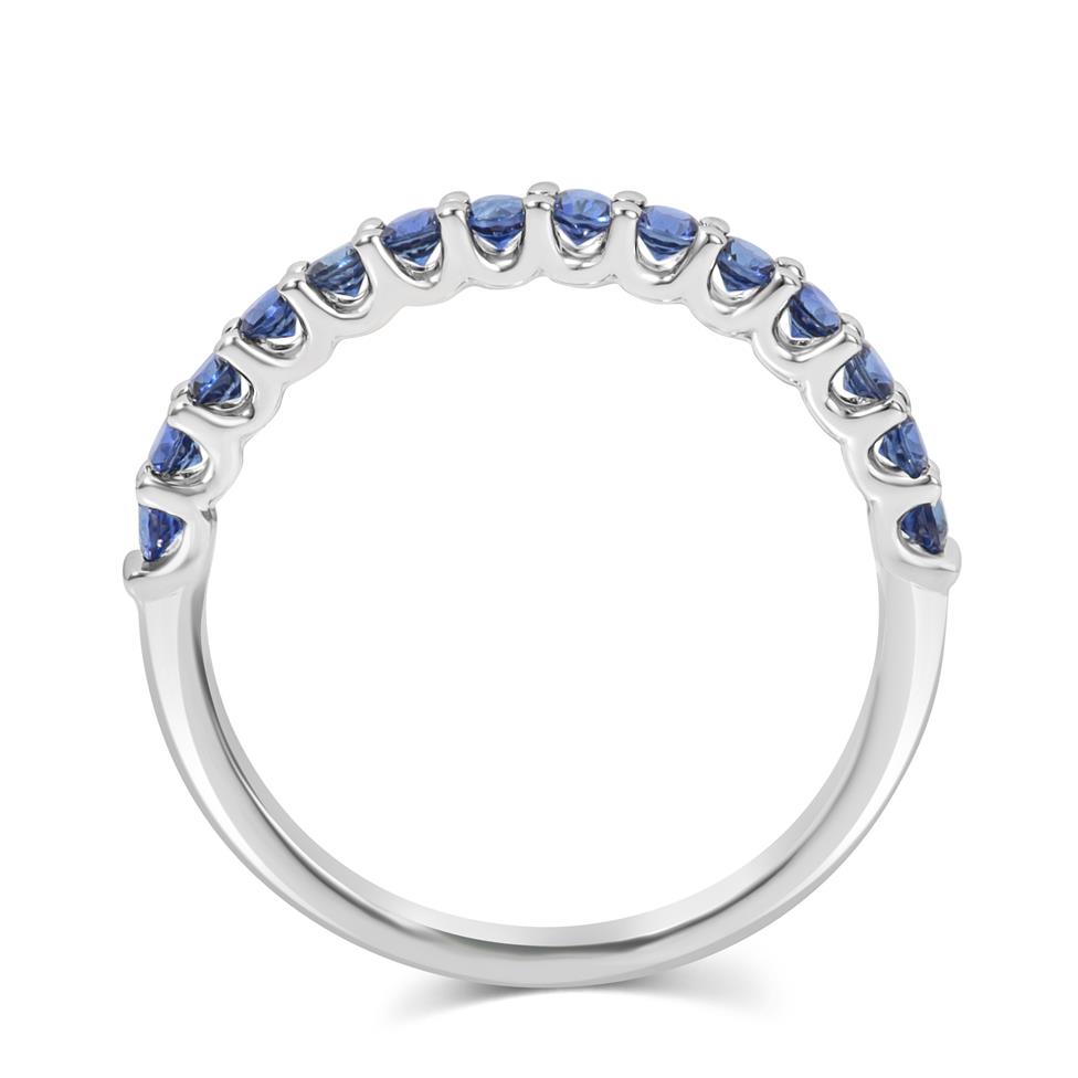 18ct White Gold Sapphire Claw Set Half Eternity Ring  Thumbnail Image 2