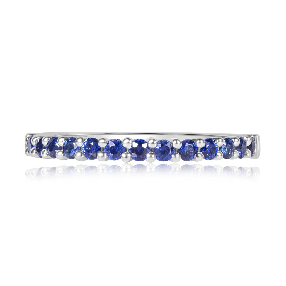 18ct White Gold Sapphire Claw Set Half Eternity Ring  Thumbnail Image 1