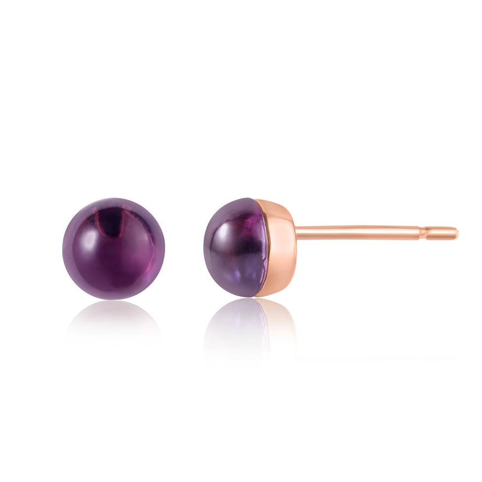 Candy 18ct Rose Gold Amethyst Stud Earrings Thumbnail Image 0