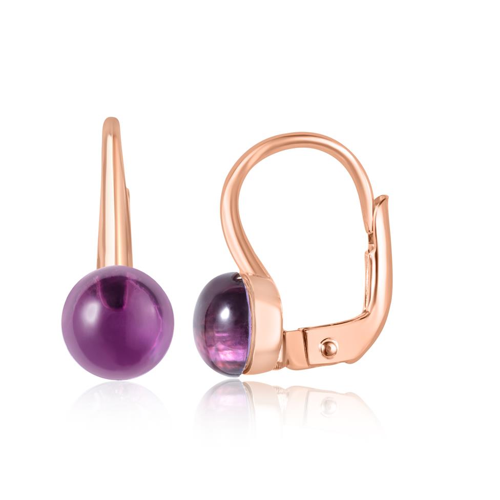 Candy 18ct Rose Gold Amethyst Drop Earrings Thumbnail Image 0