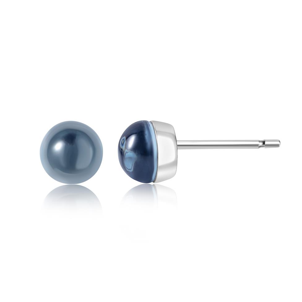 Candy 18ct White Gold Blue Topaz Stud Earrings Image 1