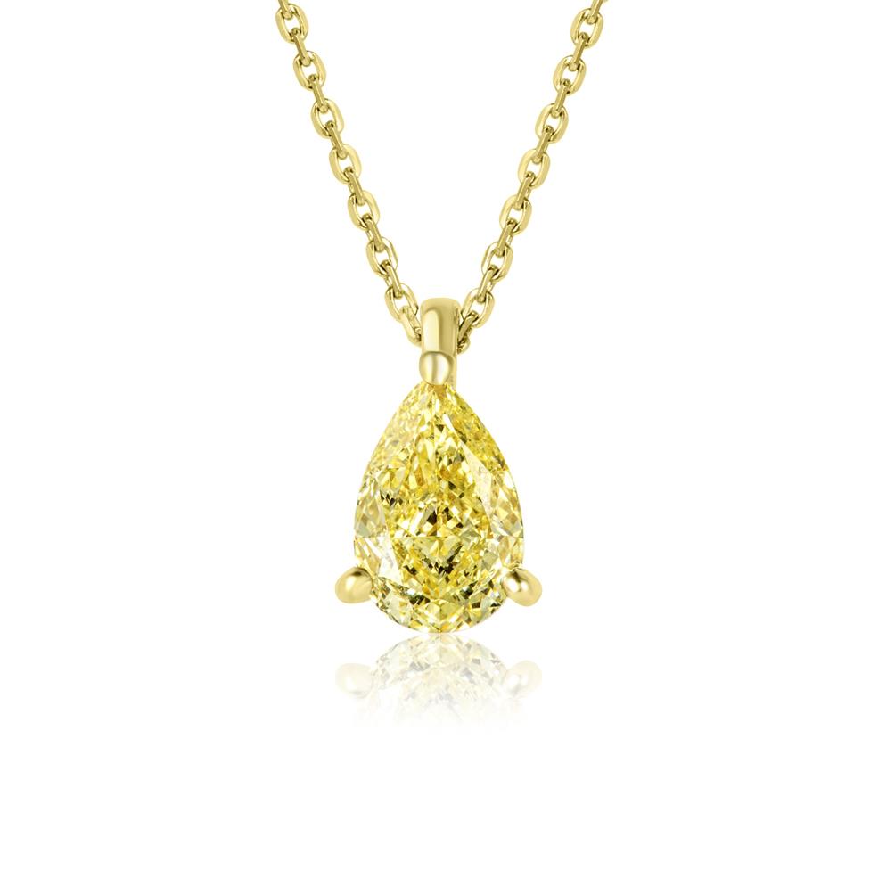 18ct Yellow Gold Pear Solitaire Necklace 0.75ct Thumbnail Image 1