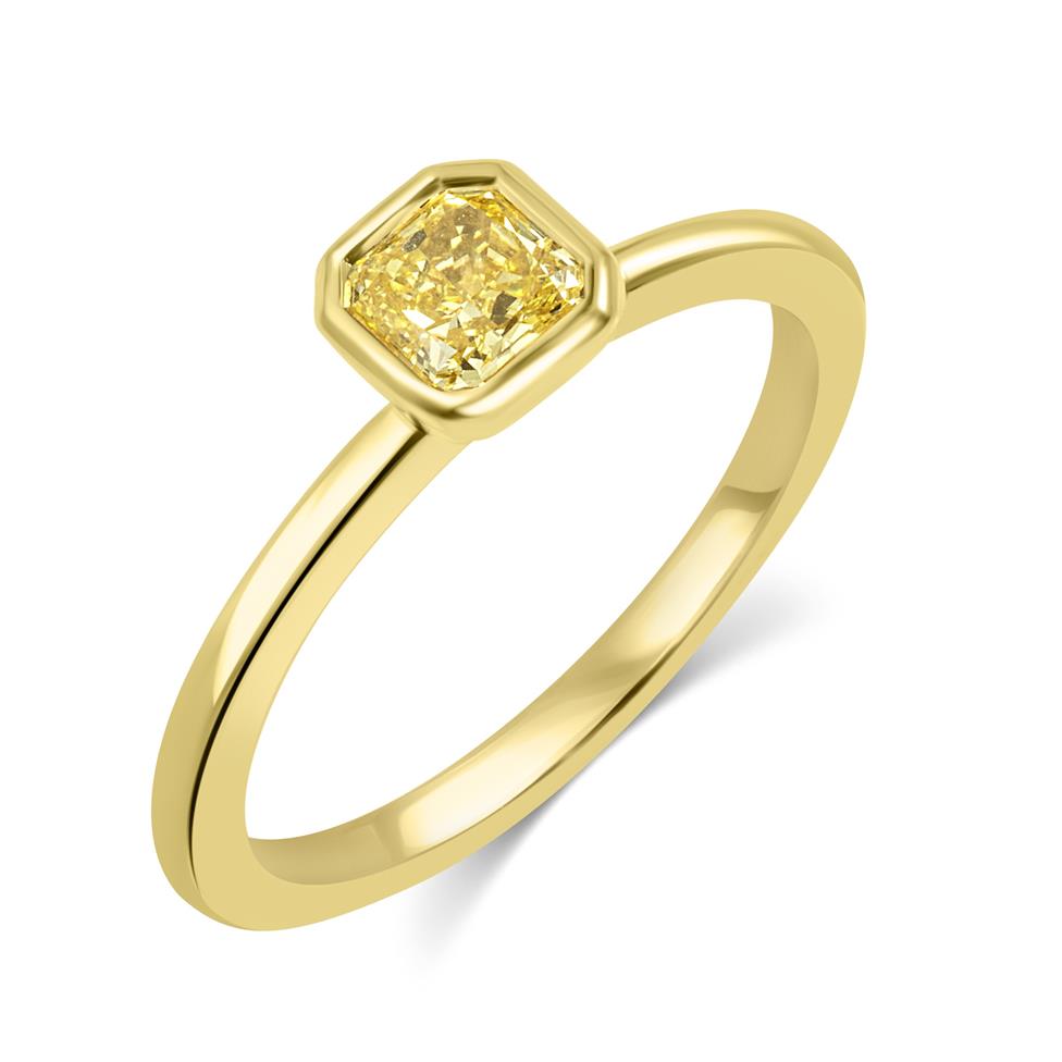 18ct Yellow Gold Yellow Radiant Diamond Engagement Ring Image 1