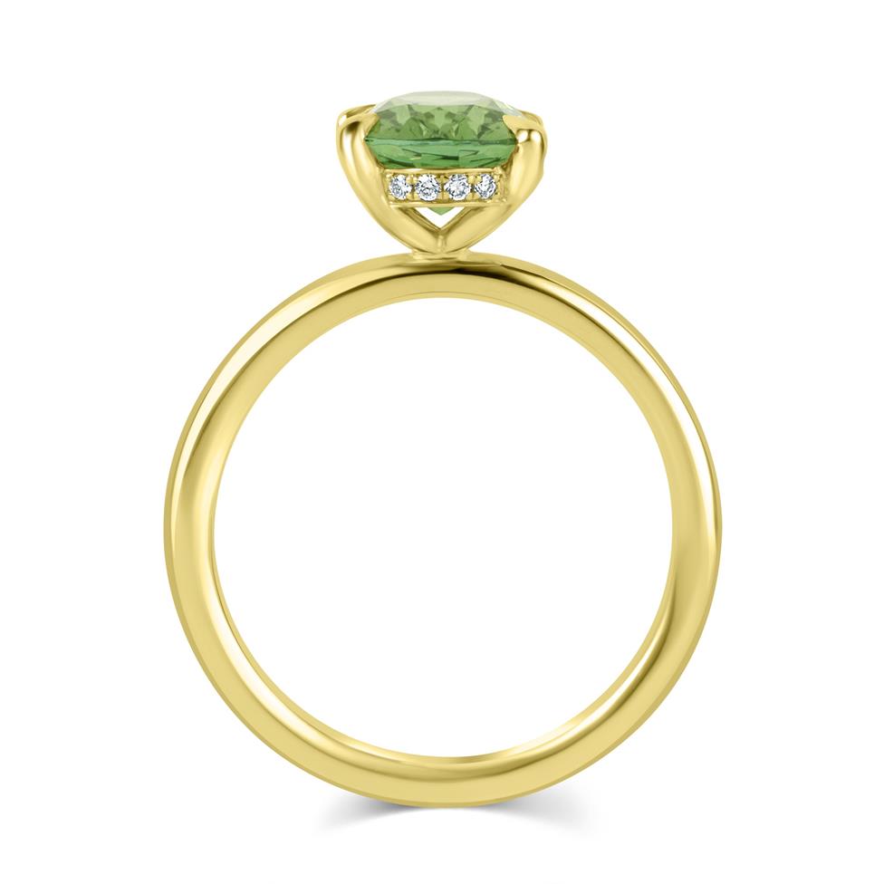18ct Yellow Gold Green Tourmaline Cocktail Ring Thumbnail Image 2