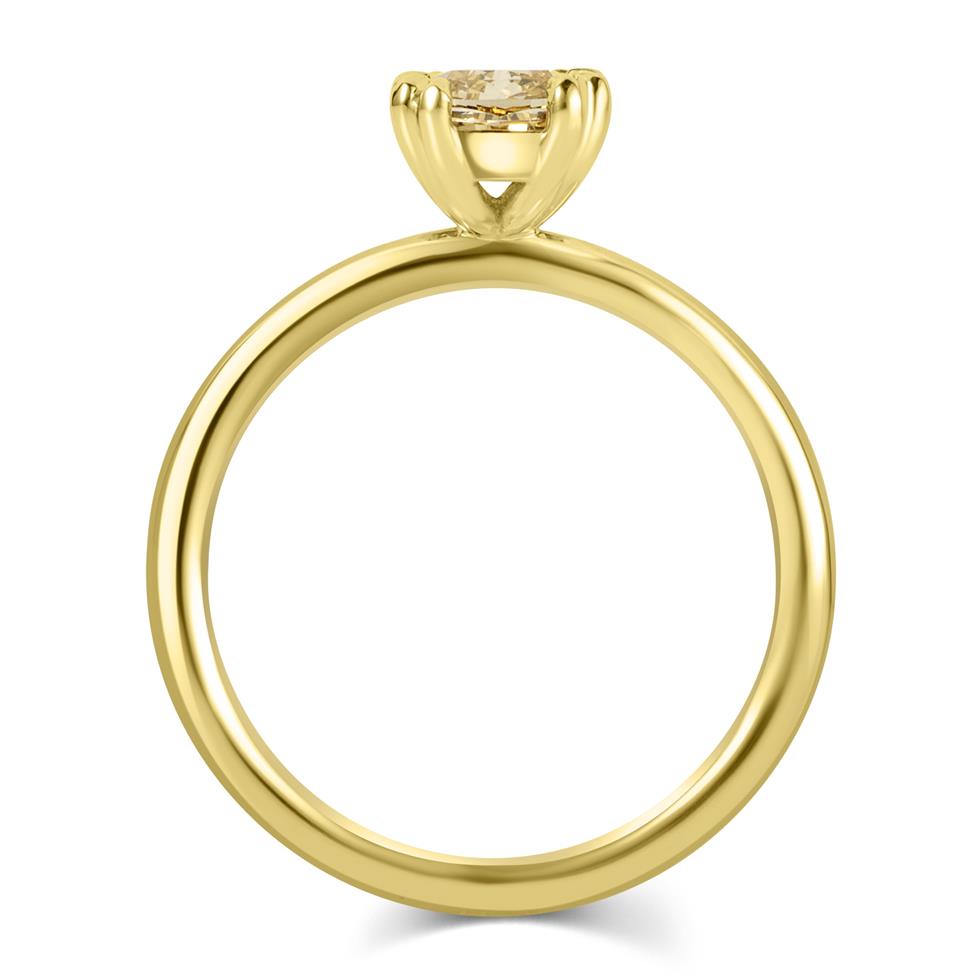 18ct Yellow Gold Cushion Champagne Diamond Engagement Ring Thumbnail Image 2