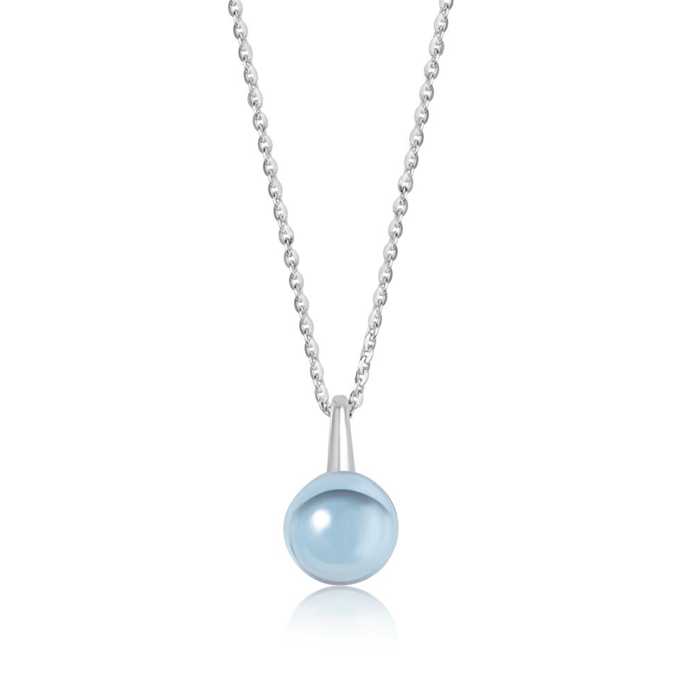 Candy 18ct White Gold Blue Topaz Necklace Thumbnail Image 0