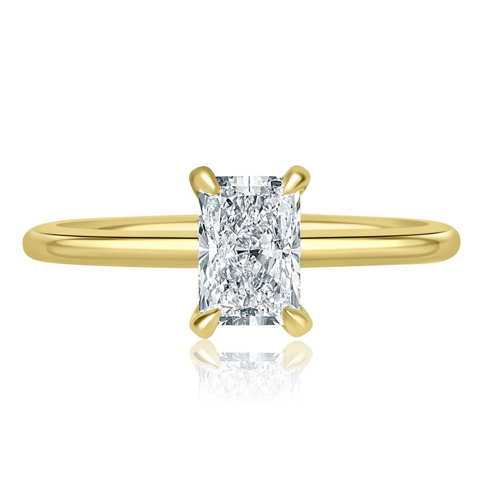 18ct Yellow Gold Radiant Diamond Solitaire Engagement Ring 1.00ct Thumbnail Image 1