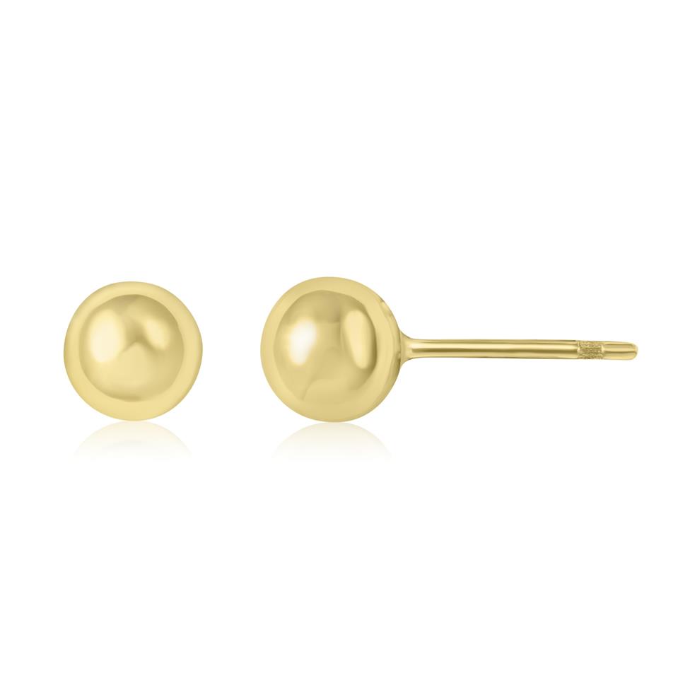 18ct Yellow Gold Ball Stud Earrings 6mm Thumbnail Image 0