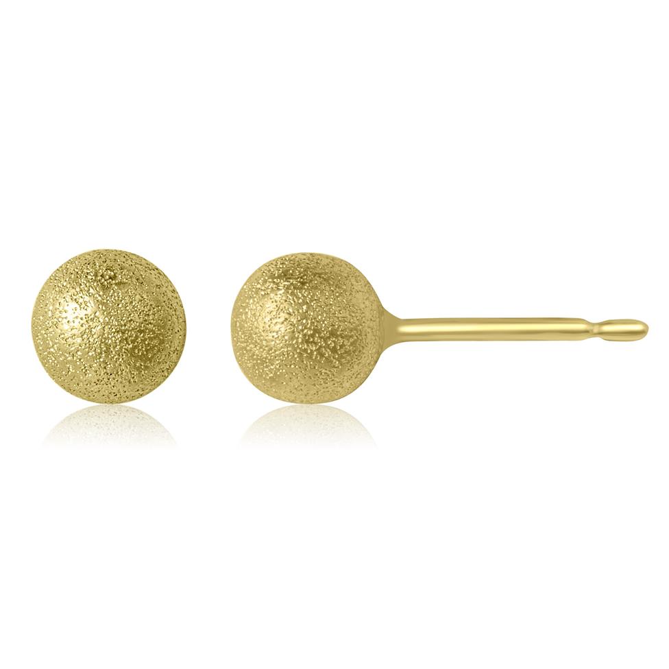 18ct Yellow Gold Shimmer Finish Ball Stud Earrings 5mm Thumbnail Image 0