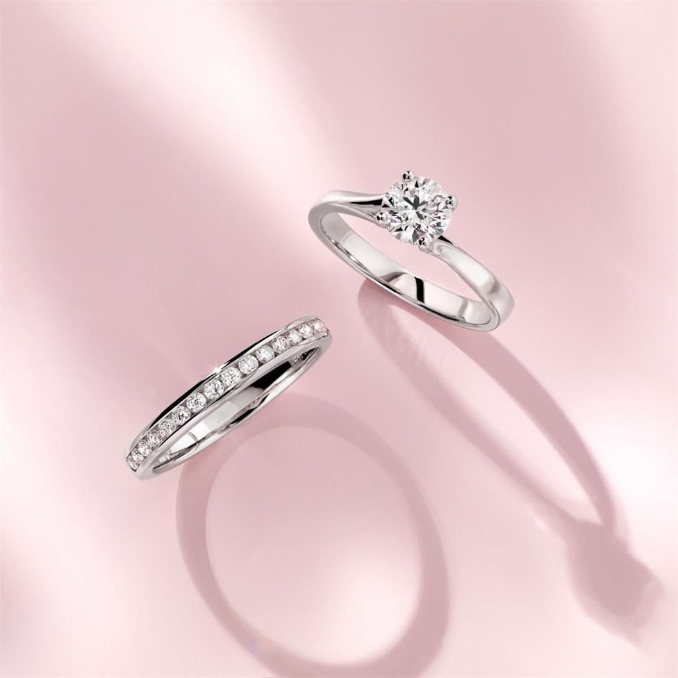 Platinum Twist Design Diamond Solitaire Engagement Ring 0.70ct Thumbnail Image 1