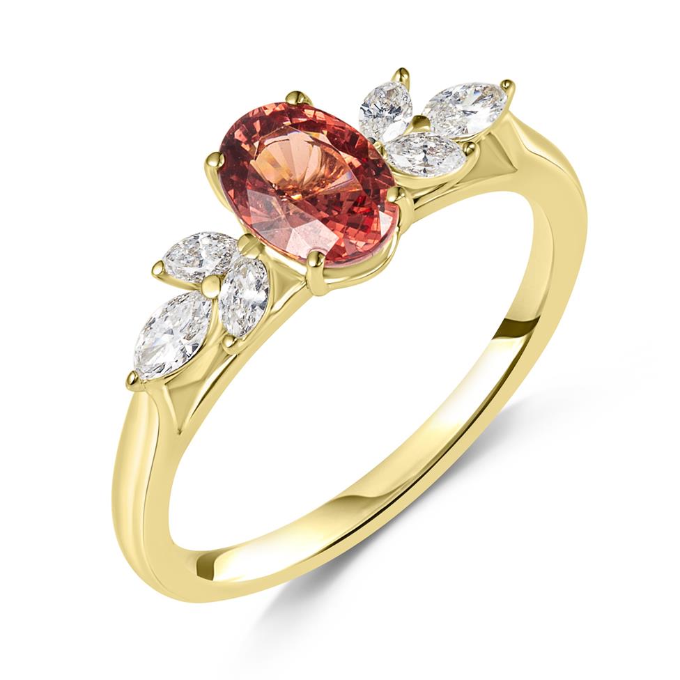 18ct Yellow Gold Berry Sapphire and Diamond Ring Thumbnail Image 0