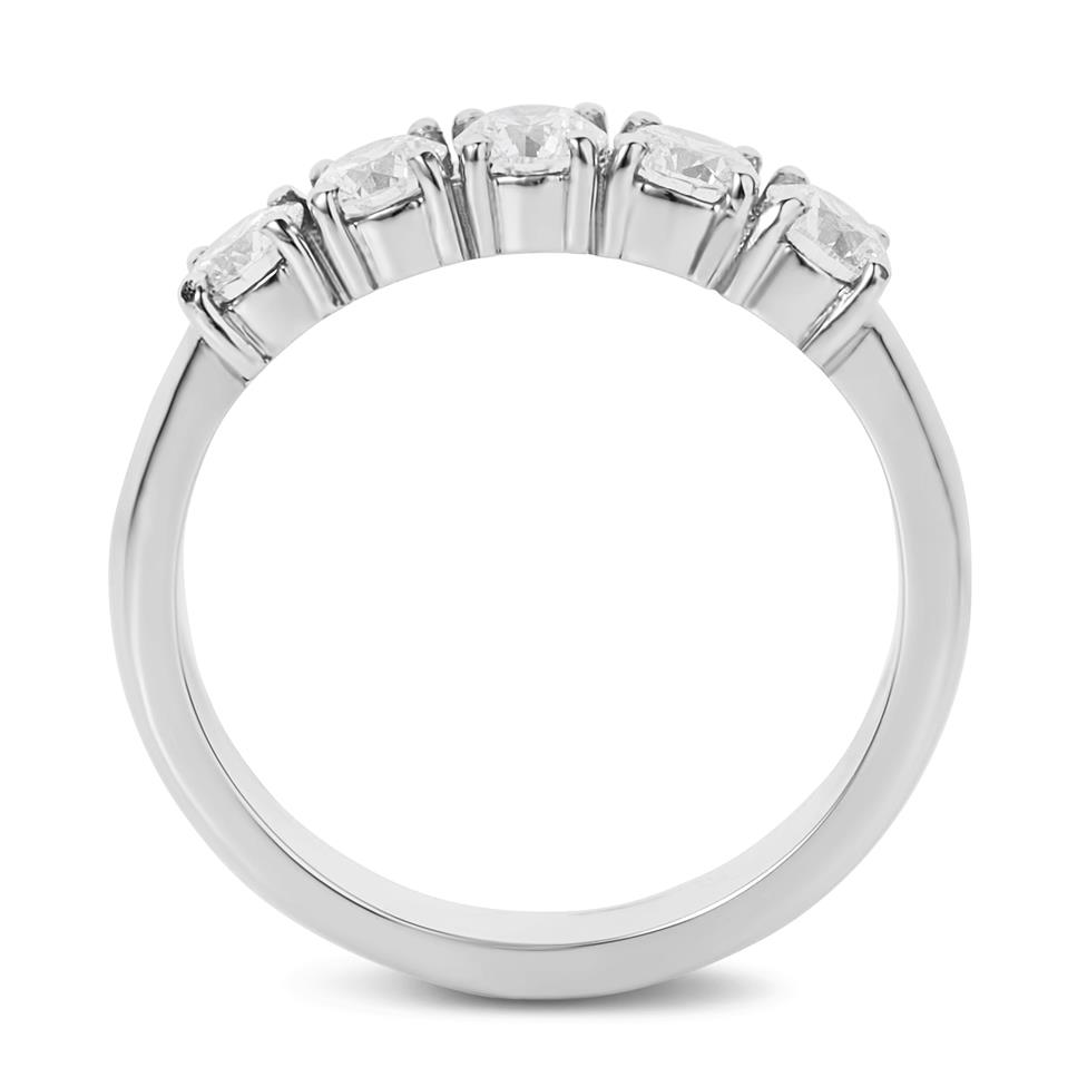 Platinum Five Stone Diamond Engagement Ring 0.80ct Thumbnail Image 2