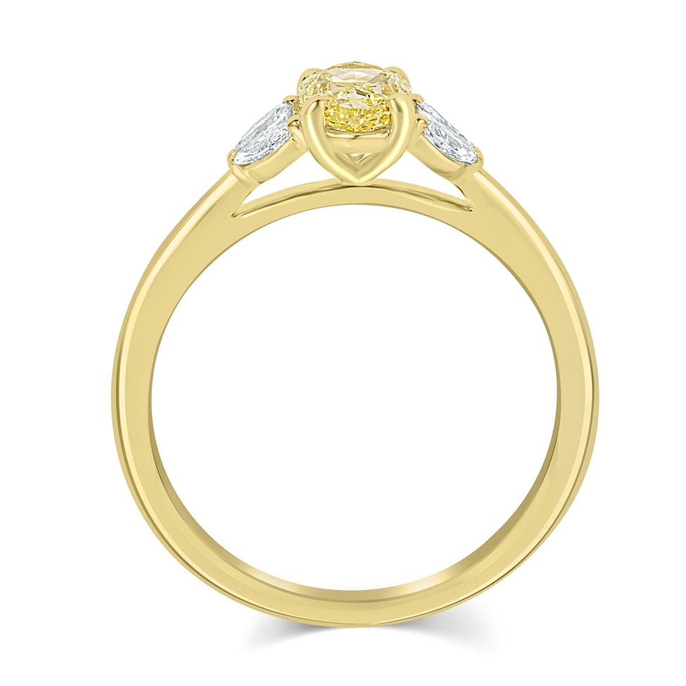 18ct Yellow Gold Oval Yellow Diamond Engagement Ring Thumbnail Image 2