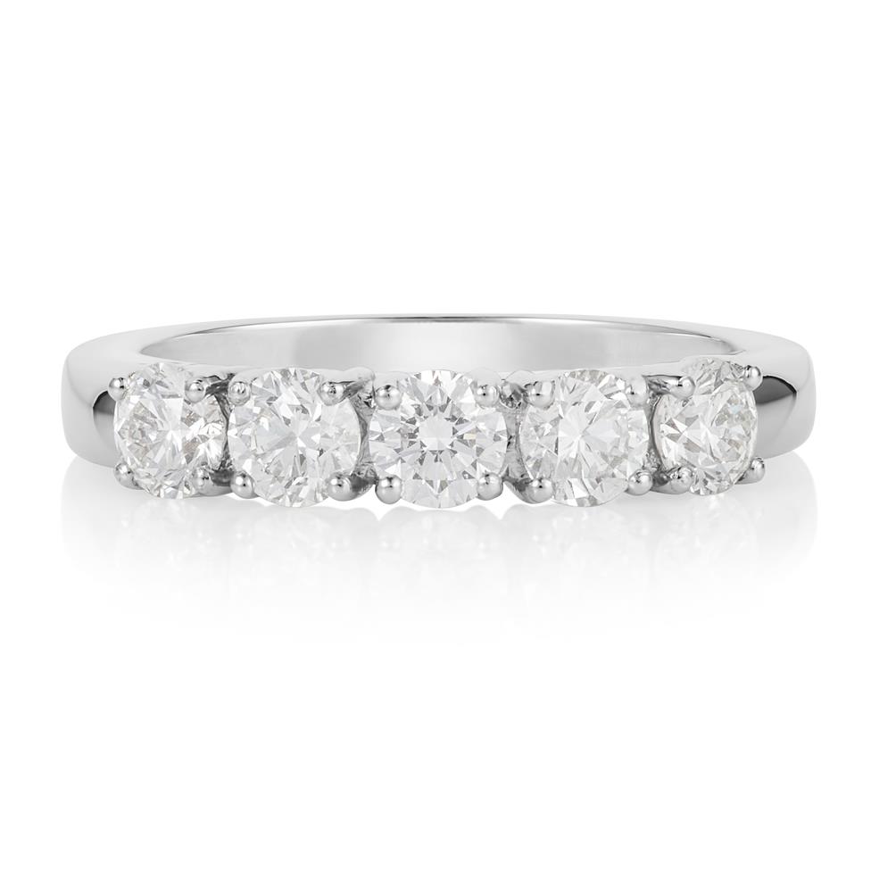 Platinum Five Stone Diamond Engagement Ring 1.00ct Thumbnail Image 1