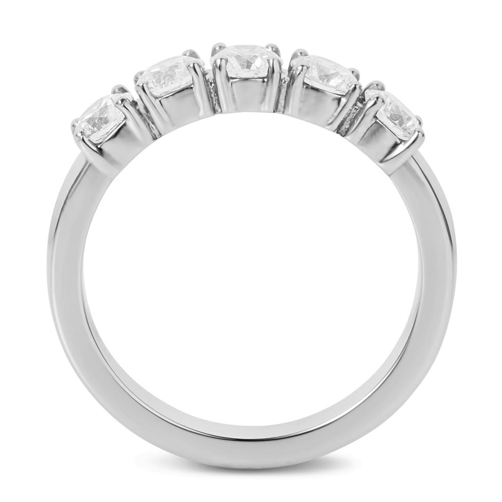 Platinum Five Stone Diamond Engagement Ring 1.00ct Thumbnail Image 2