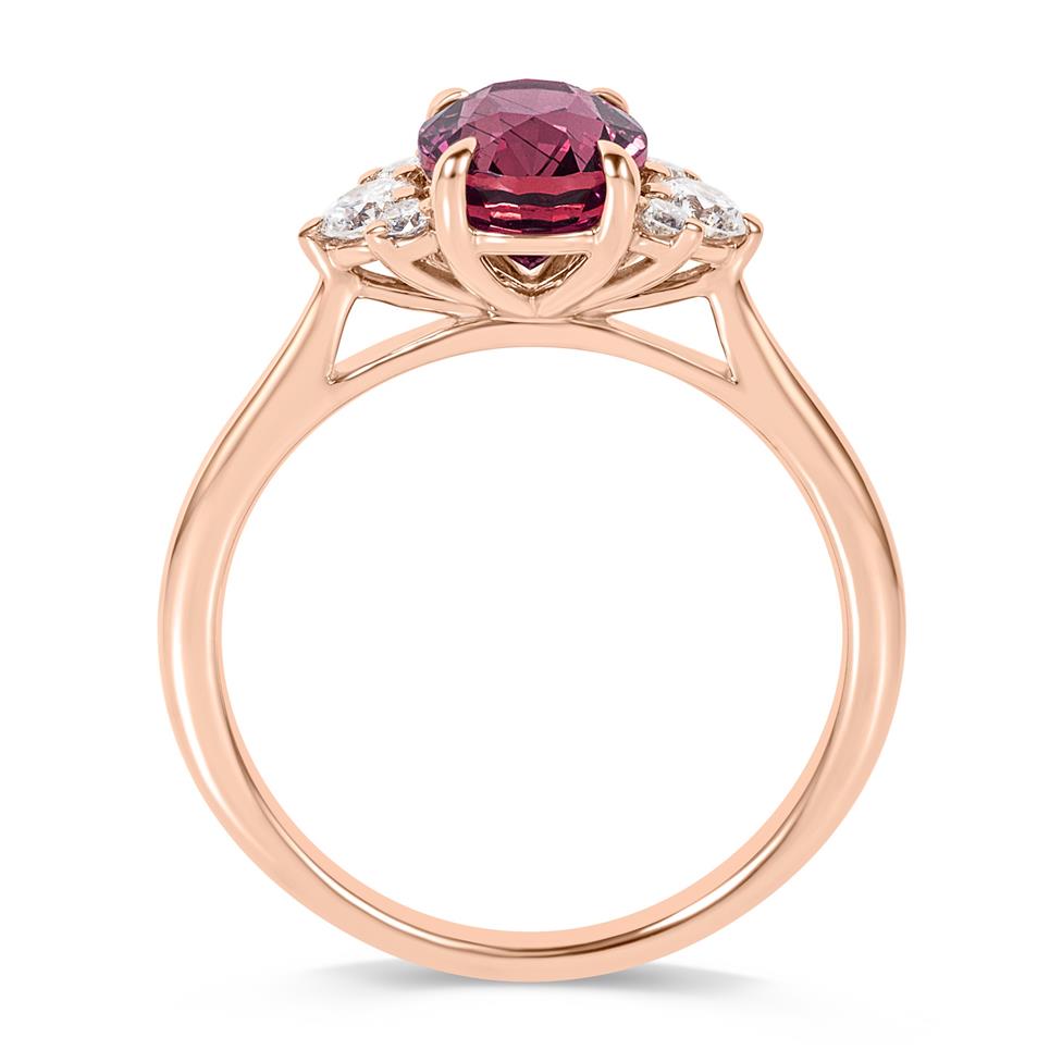 18ct Rose Gold Berry Sapphire and Diamond Ring Thumbnail Image 3