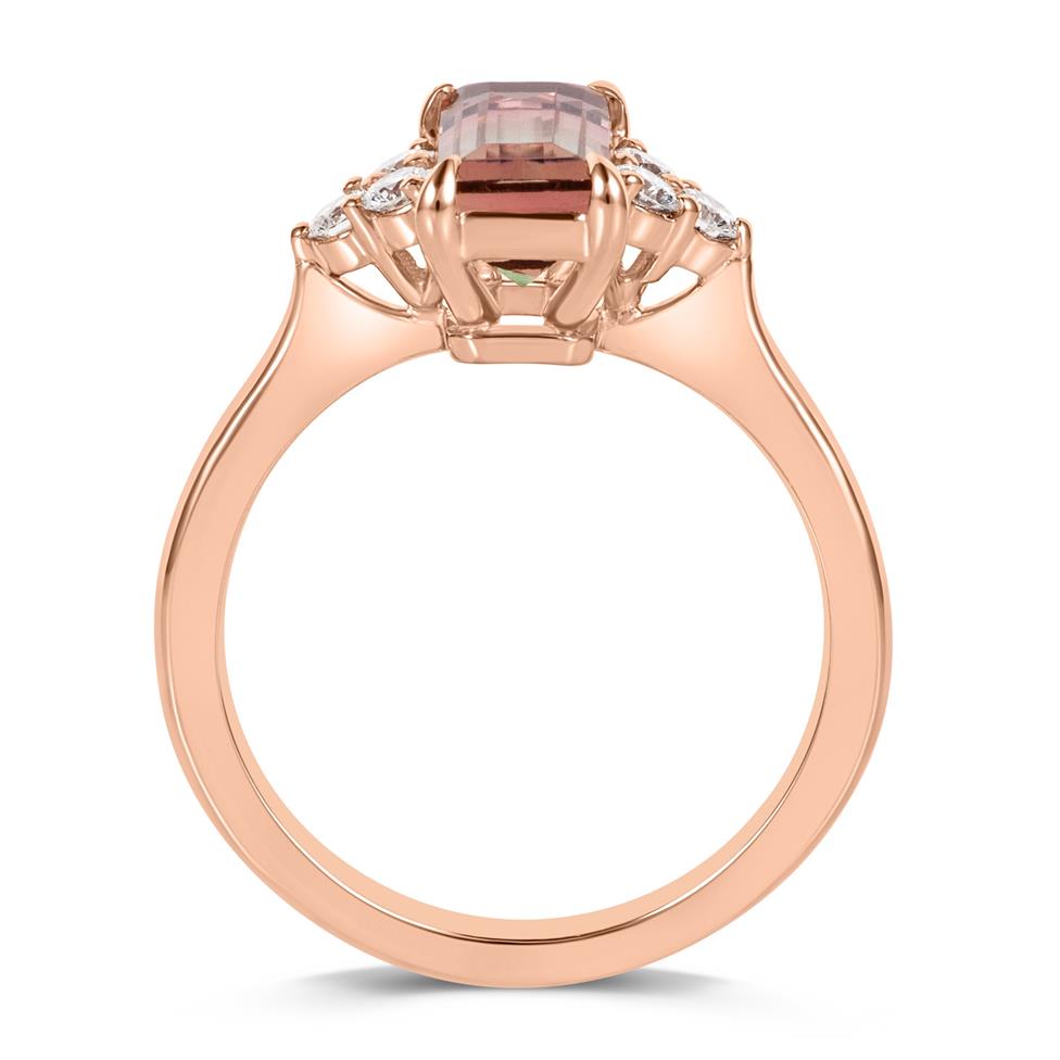18ct Rose Gold Watermelon Tourmaline Ring Thumbnail Image 2