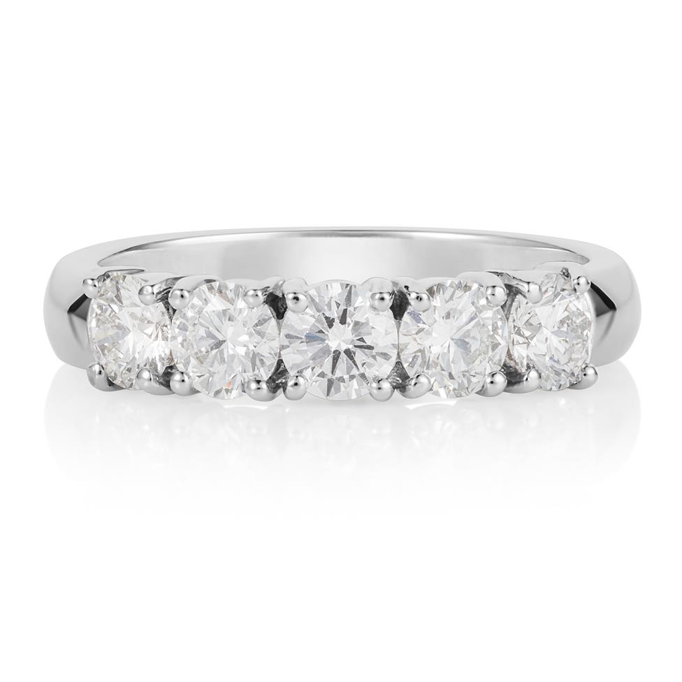 Platinum Five Stone Diamond Engagement Ring 1.50ct Thumbnail Image 1