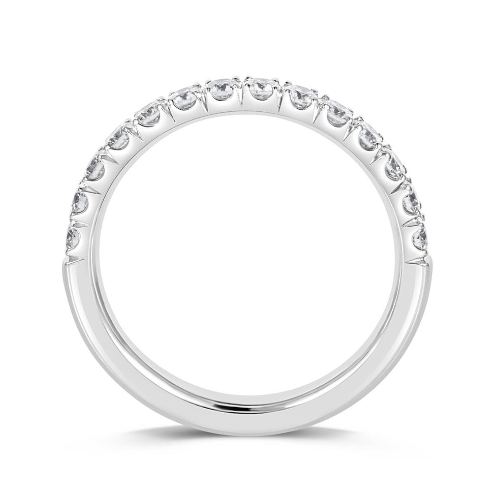 Platinum Claw Set Diamond Half Eternity Ring 0.50ct Thumbnail Image 2