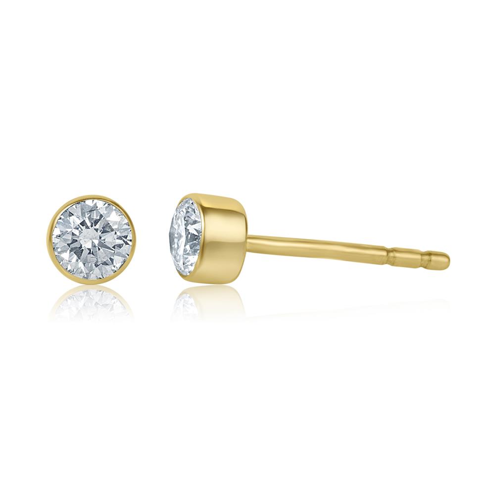 18ct Yellow Gold Diamond Solitaire Stud Earrings 0.40ct Thumbnail Image 0