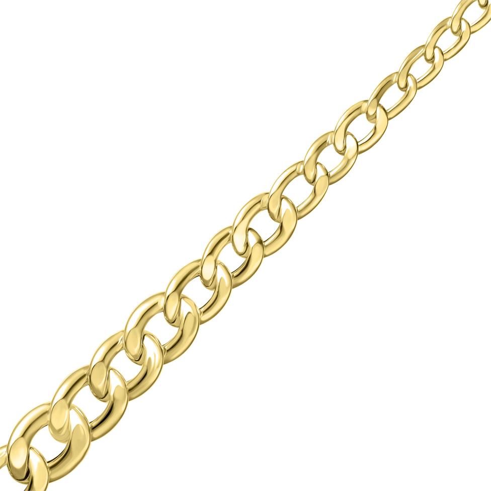 18ct Yellow Gold Graduated Hollow Curb Necklace Thumbnail Image 1
