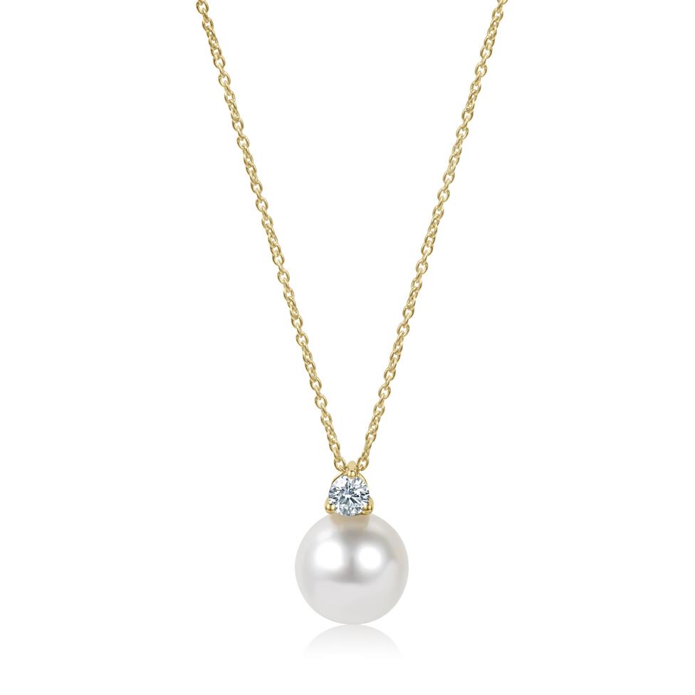 18ct Yellow Gold South Sea Pearl and Diamond Necklace Thumbnail Image 1
