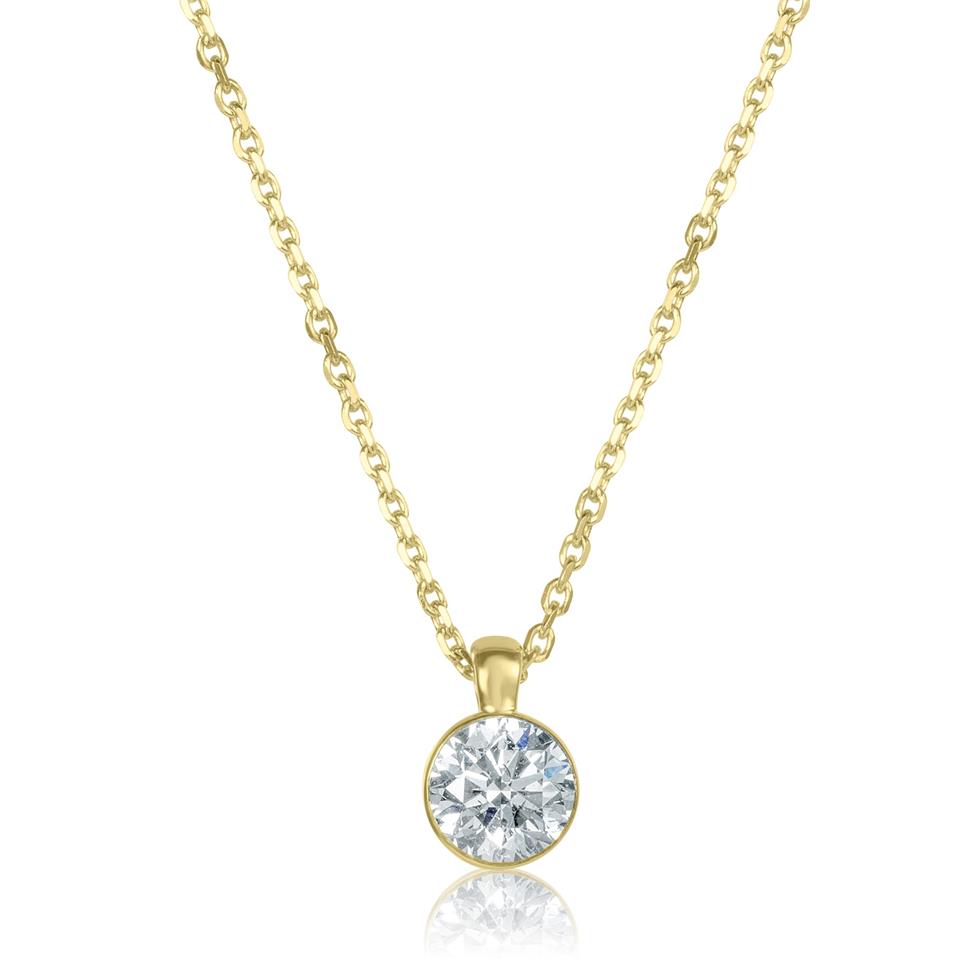 18ct Yellow Gold Diamond Solitaire Necklace 0.30ct Thumbnail Image 1