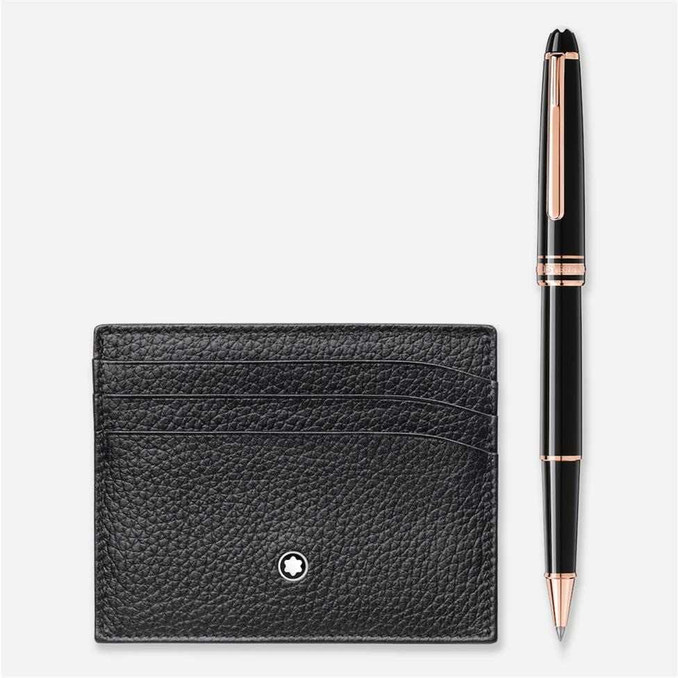 Montblanc Set with Meisterstuck Rose Gold Rollerball and Pocket Holder Thumbnail Image 0