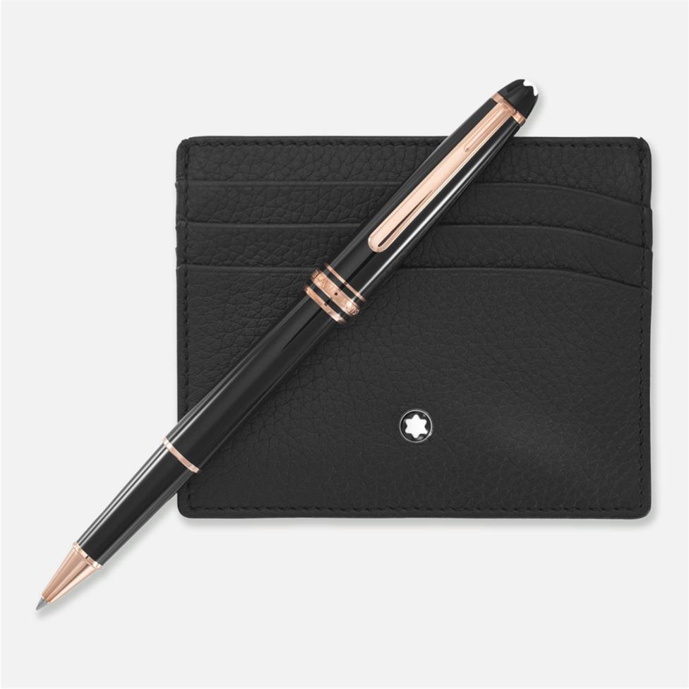Montblanc Set with Meisterstuck Rose Gold Rollerball and Pocket Holder Thumbnail Image 1