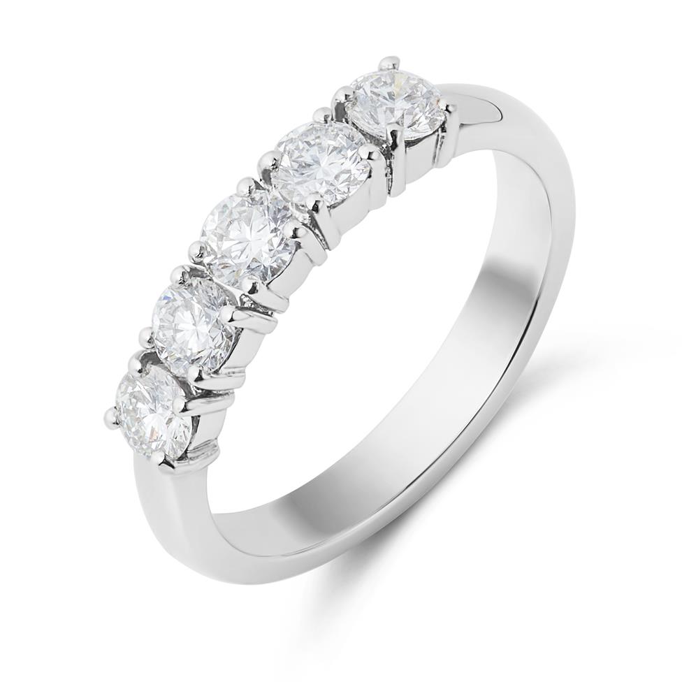 Platinum Five Stone Diamond Engagement Ring 1.00ct Thumbnail Image 0