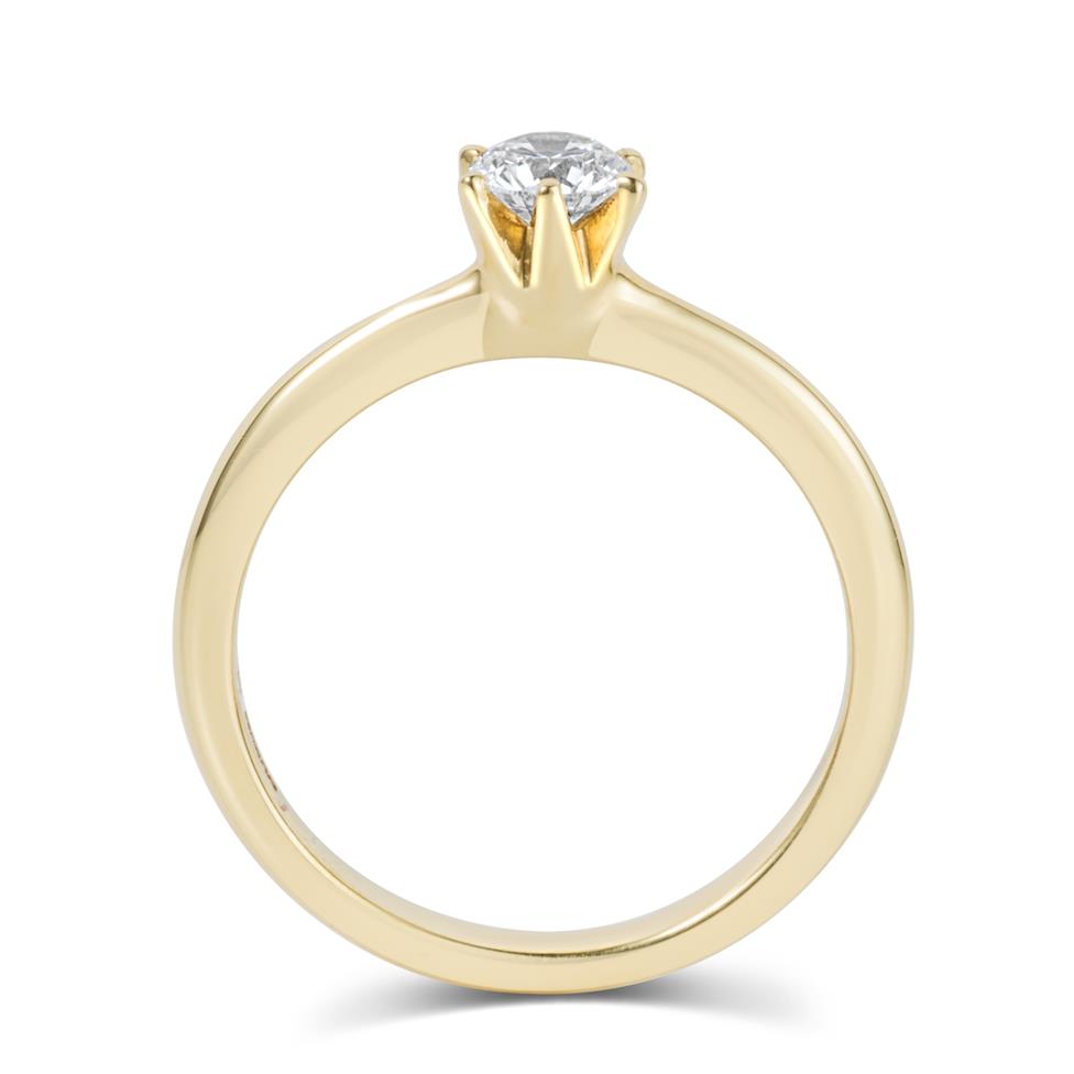18ct Yellow Gold Six Claw Design Diamond Solitaire Engagement Ring 0.30ct Thumbnail Image 2