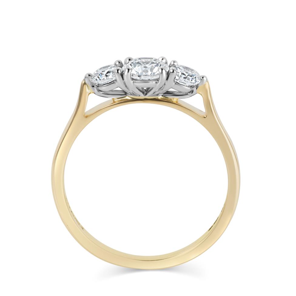 18ct Yellow Gold Diamond Three Stone Engagement Ring 0.70ct Thumbnail Image 2