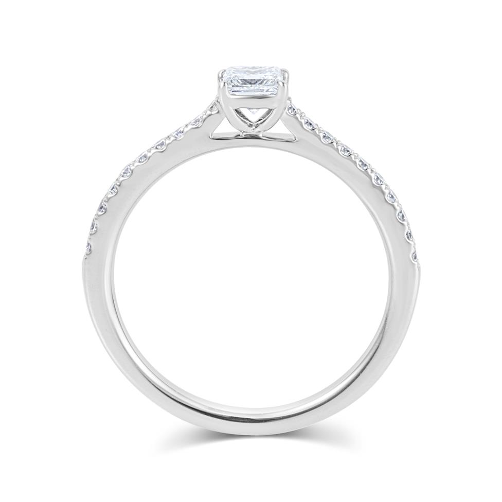 Platinum Princess Cut Diamond Solitaire Engagement Ring 0.58ct Thumbnail Image 2