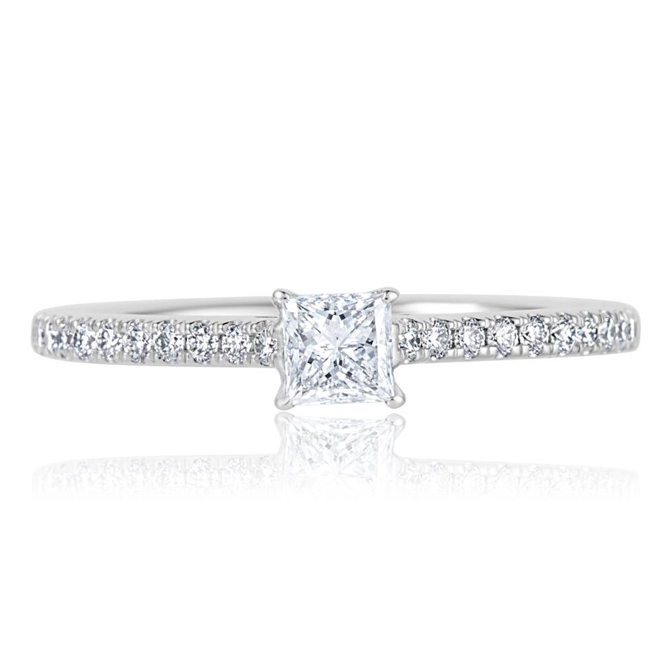Platinum Princess Cut Diamond Solitaire Engagement Ring 0.58ct Thumbnail Image 1