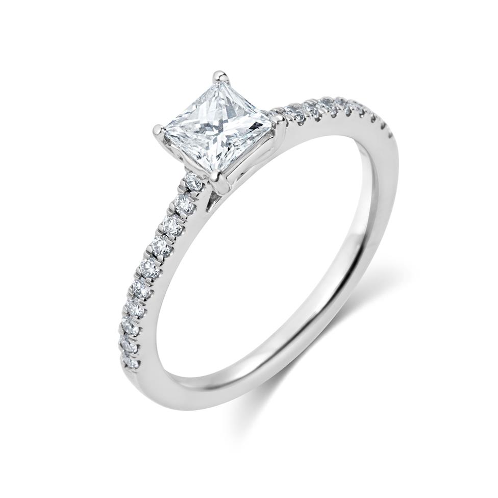 Platinum Princess Cut Diamond Solitaire Engagement Ring 0.75ct Thumbnail Image 0